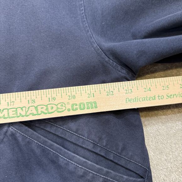 Vintage American Eagle Corduroy Canvas Chore Barn Coat Navy Flannel Mens Sml - Picture 11 of 12